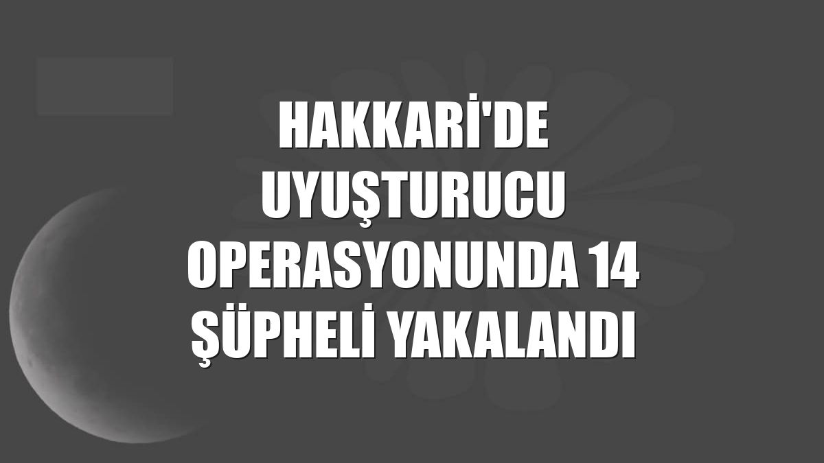 Hakkari'de uyuşturucu operasyonunda 14 şüpheli yakalandı