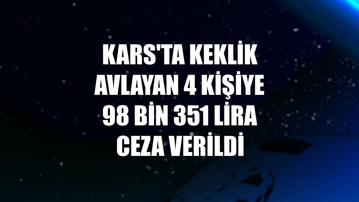 Kars'ta keklik avlayan 4 kişiye 98 bin 351 lira ceza verildi