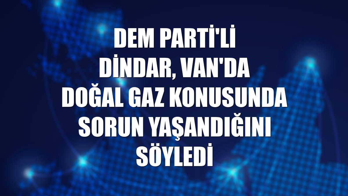 DEM Parti'li Dindar, Van'da doğal gaz konusunda sorun yaşandığını söyledi