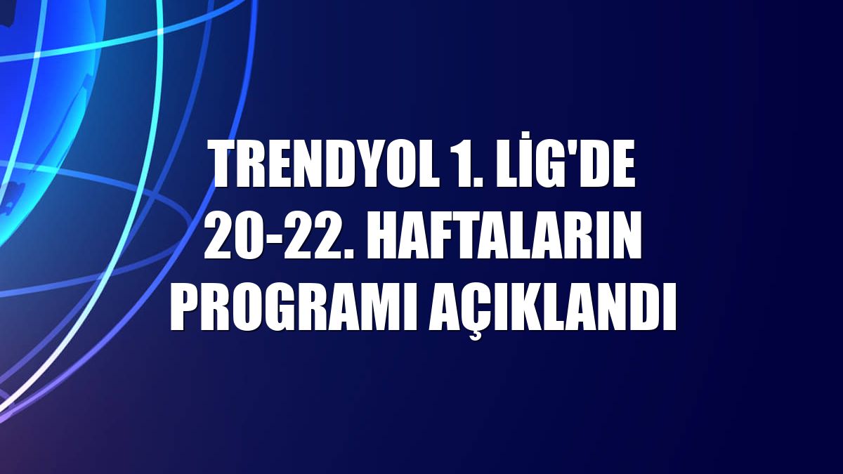 Trendyol 1. Lig'de 20-22. haftaların programı açıklandı