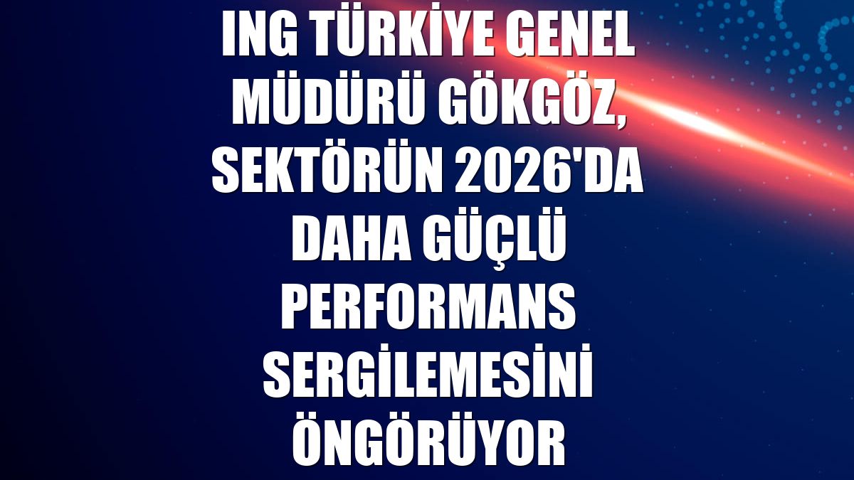 ING Türkiye Genel Müdürü Gökgöz, sektörün 2026'da daha güçlü performans sergilemesini öngörüyor