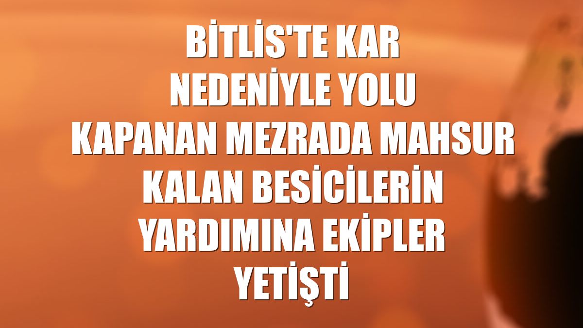 Bitlis'te kar nedeniyle yolu kapanan mezrada mahsur kalan besicilerin yardımına ekipler yetişti