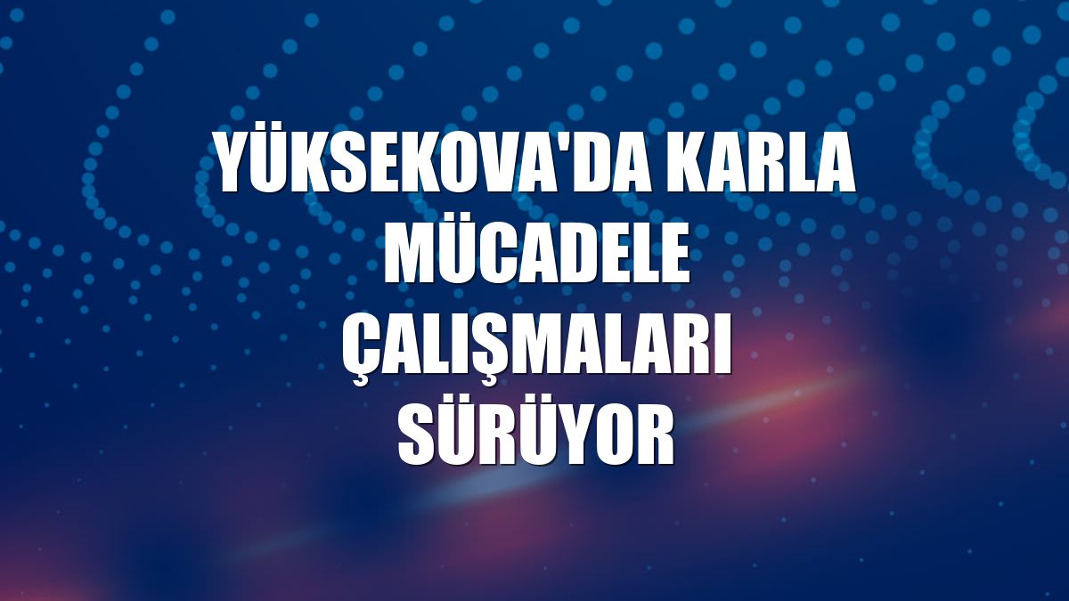 Yüksekova'da karla mücadele çalışmaları sürüyor