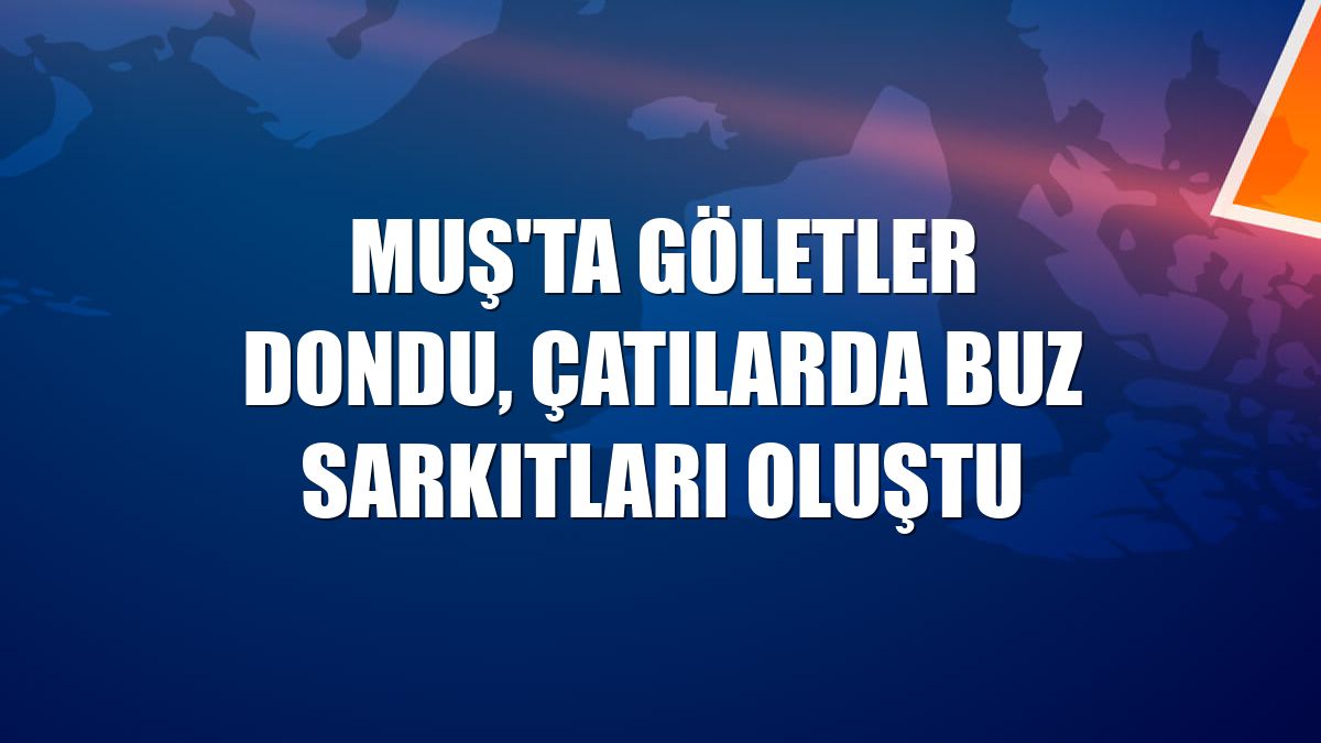Muş'ta göletler dondu, çatılarda buz sarkıtları oluştu