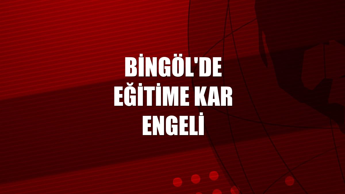 Bingöl'de eğitime kar engeli