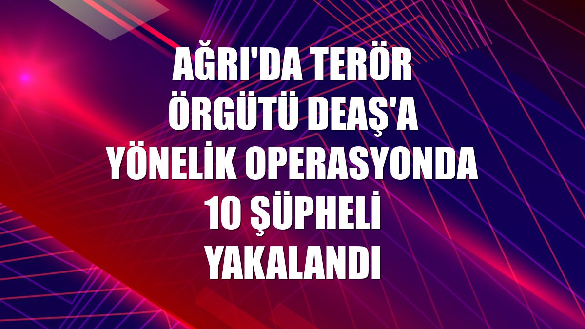 Ağrı'da terör örgütü DEAŞ'a yönelik operasyonda 10 şüpheli yakalandı