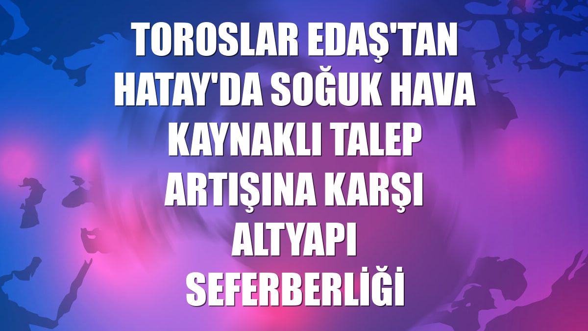 Toroslar EDAŞ'tan Hatay'da soğuk hava kaynaklı talep artışına karşı altyapı seferberliği