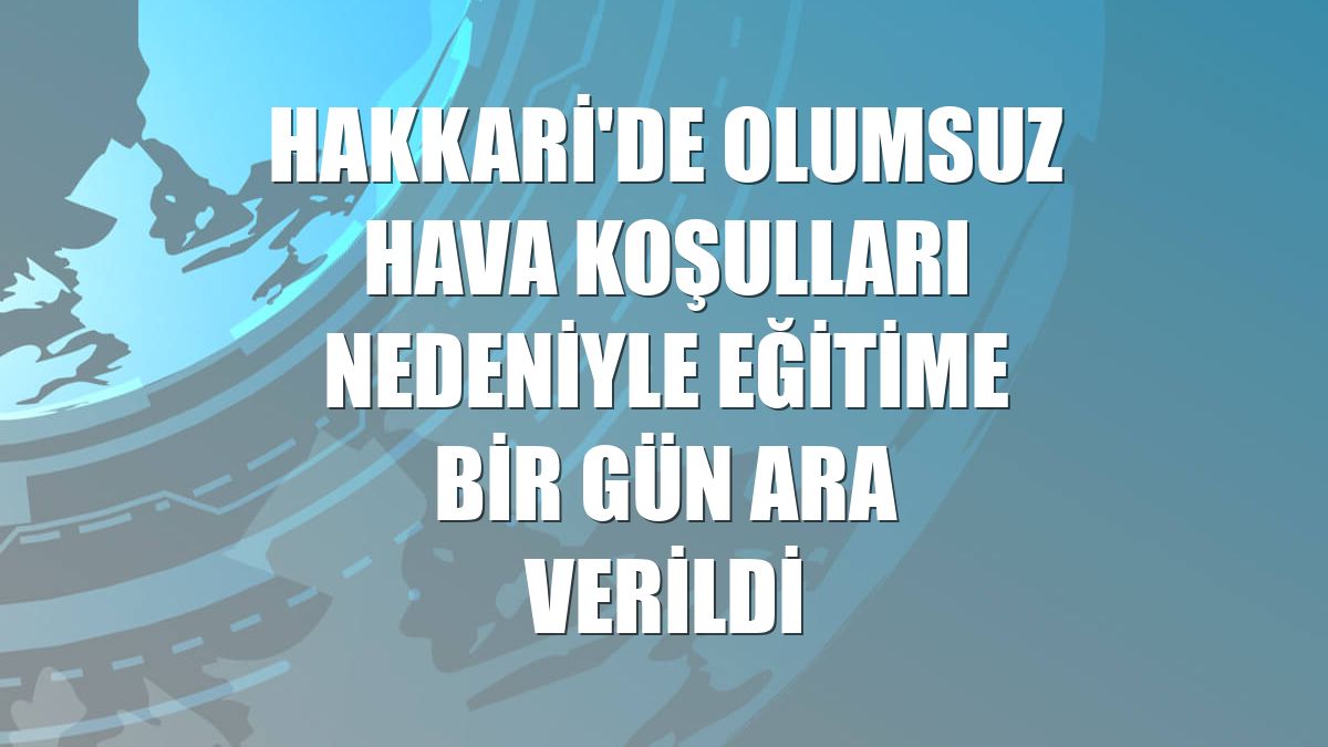 Hakkari'de olumsuz hava koşulları nedeniyle eğitime bir gün ara verildi