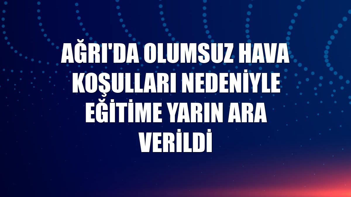 Ağrı'da olumsuz hava koşulları nedeniyle eğitime yarın ara verildi