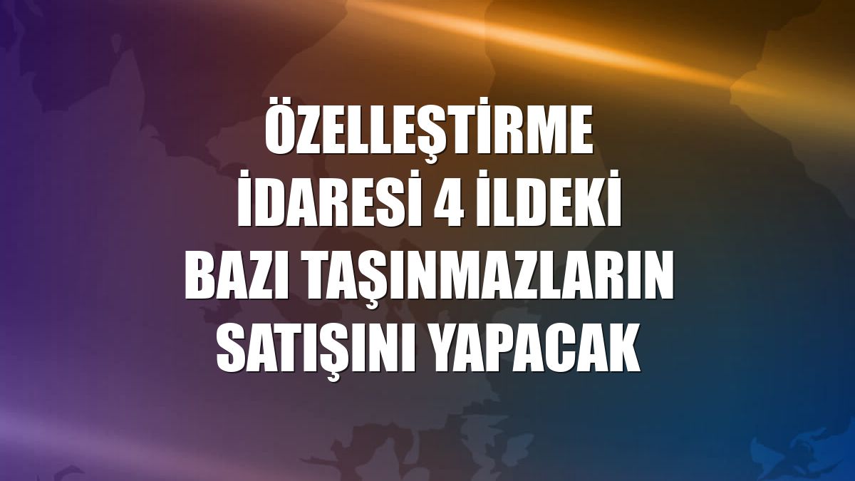 Özelleştirme İdaresi 4 ildeki bazı taşınmazların satışını yapacak