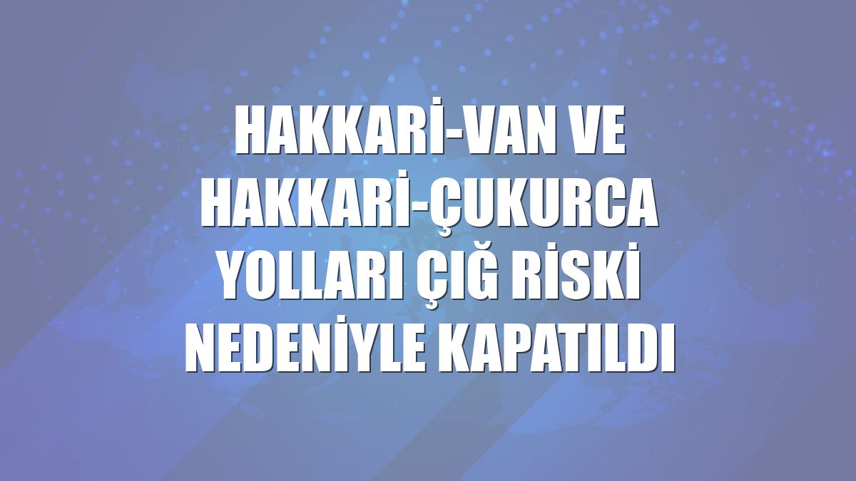 Hakkari-Van ve Hakkari-Çukurca yolları çığ riski nedeniyle kapatıldı