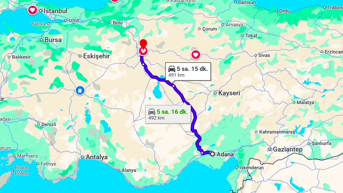Adana ile Ankara Arası Kaç KM? Kaç Saat? Adana/Ankara Mesafe Bilgisi!