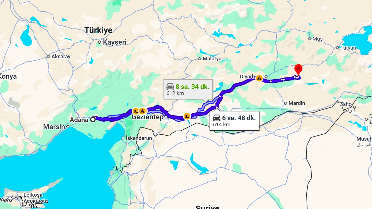 Adana ile Batman Arası Kaç Km? Kaç Saat? Adana/Batman Mesafe Bilgisi!