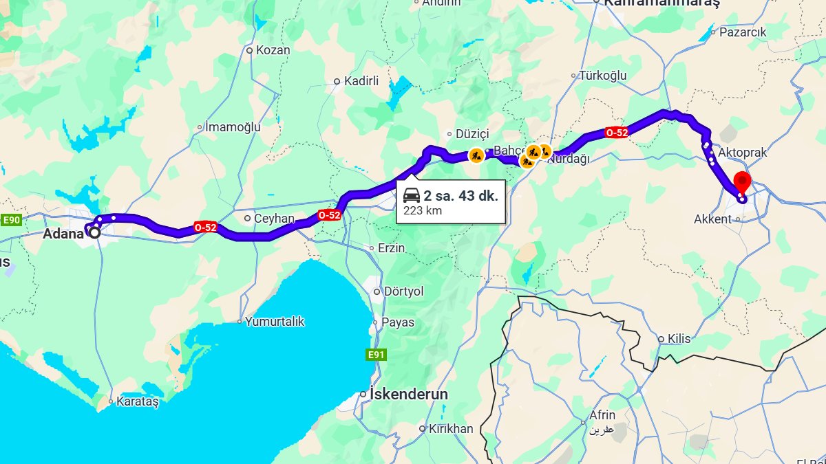 Adana ile Gaziantep Arası Kaç Km? Kaç Saat? Adana/Gaziantep Mesafe Bilgisi!