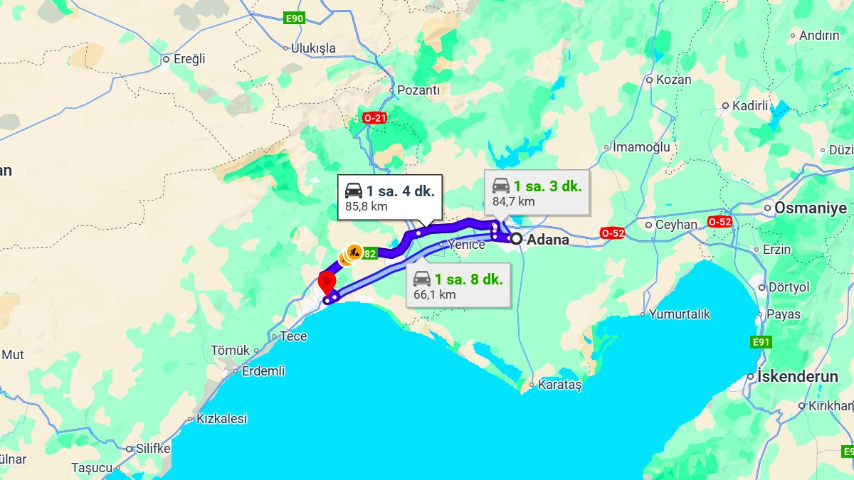 Adana ile Mersin Arası Kaç KM? Kaç Saat? Adana/Mersin Mesafe Bilgisi!