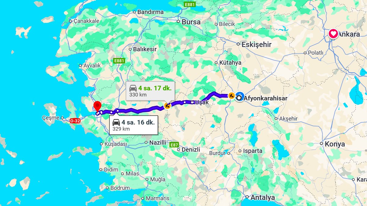 Afyon ile İzmir Arası Kaç KM? Kaç Saat? Afyonkarahisar/İzmir Mesafe Bilgisi!