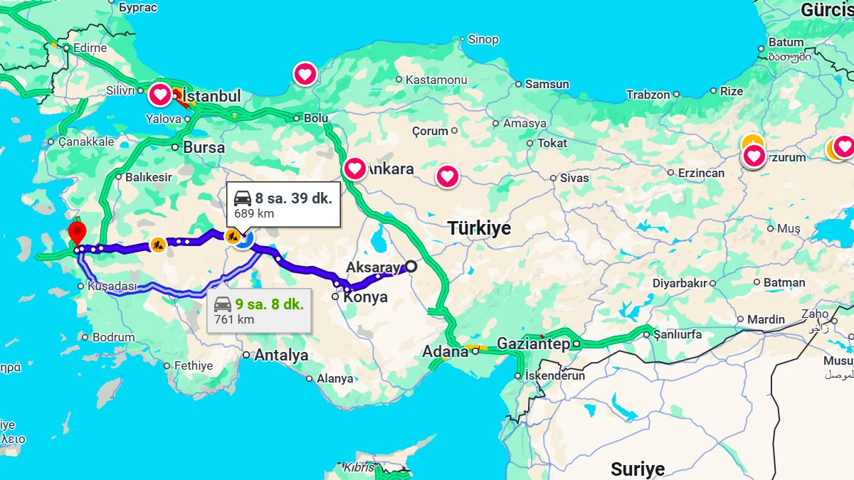 Aksaray ile İzmir Arası Kaç Km? Kaç Saat? Aksaray/İzmir Mesafe Bilgisi!