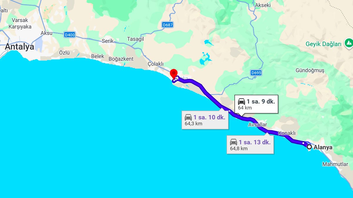 Alanya ile Side Arası Kaç KM? Kaç Saat? Alanya/Side Mesafe Bilgisi!