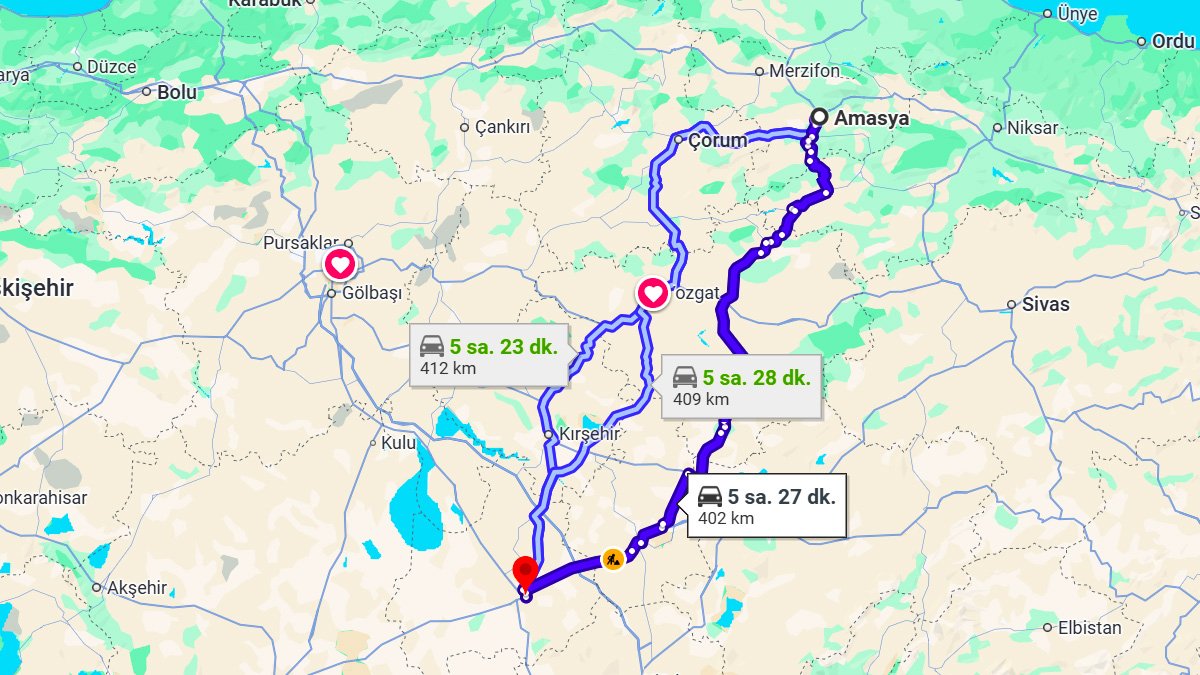 Amasya ile Aksaray Arası Kaç KM? Kaç Saat? Amasya/Aksaray Mesafe Bilgisi!