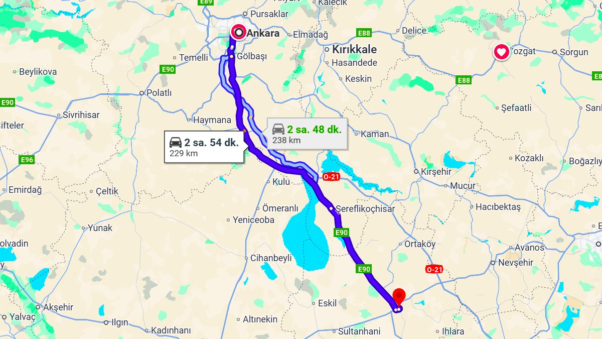 Ankara ile Aksaray Arası Kaç KM? Kaç Saat? Ankara/Aksaray Mesafe Bilgisi!