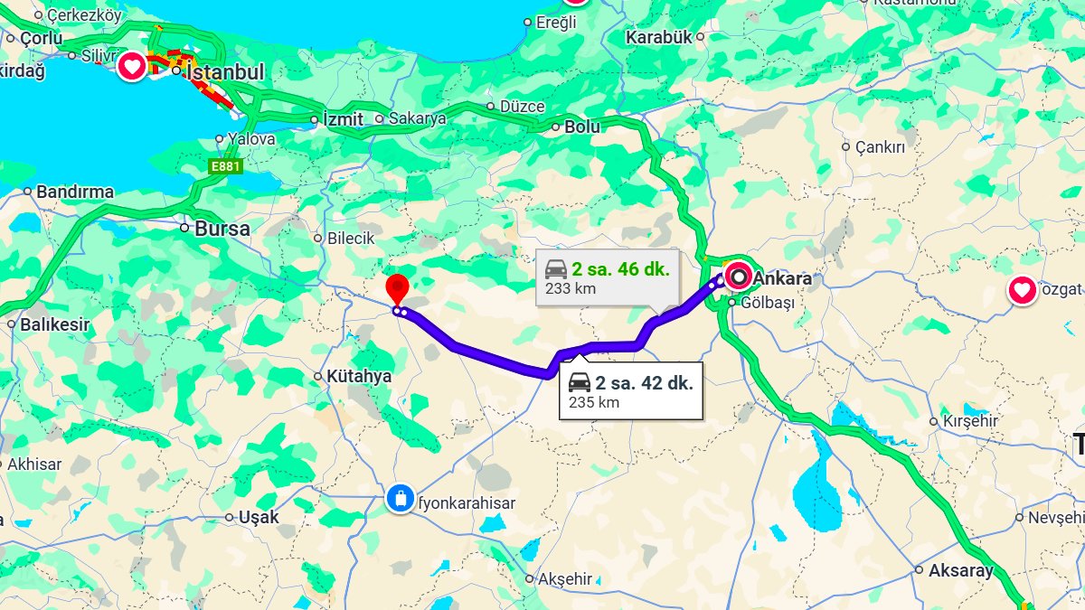 Ankara ile Eskişehir Arası Kaç KM? Kaç Saat? Ankara/Eskişehir Mesafe Bilgisi!
