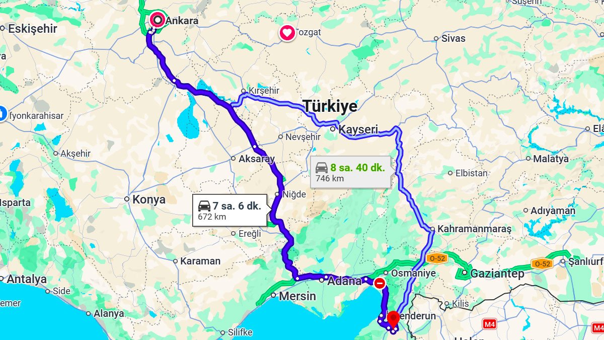 Ankara ile Hatay Arası Kaç KM? Kaç Saat? Ankara/Hatay Mesafe Bilgisi!