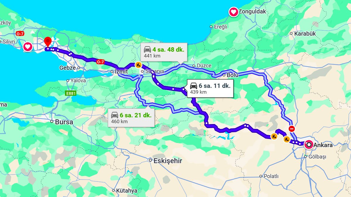 Ankara ile İstanbul Arası Kaç Km? Kaç Saat? Ankara/İstanbul Mesafe Bilgisi!