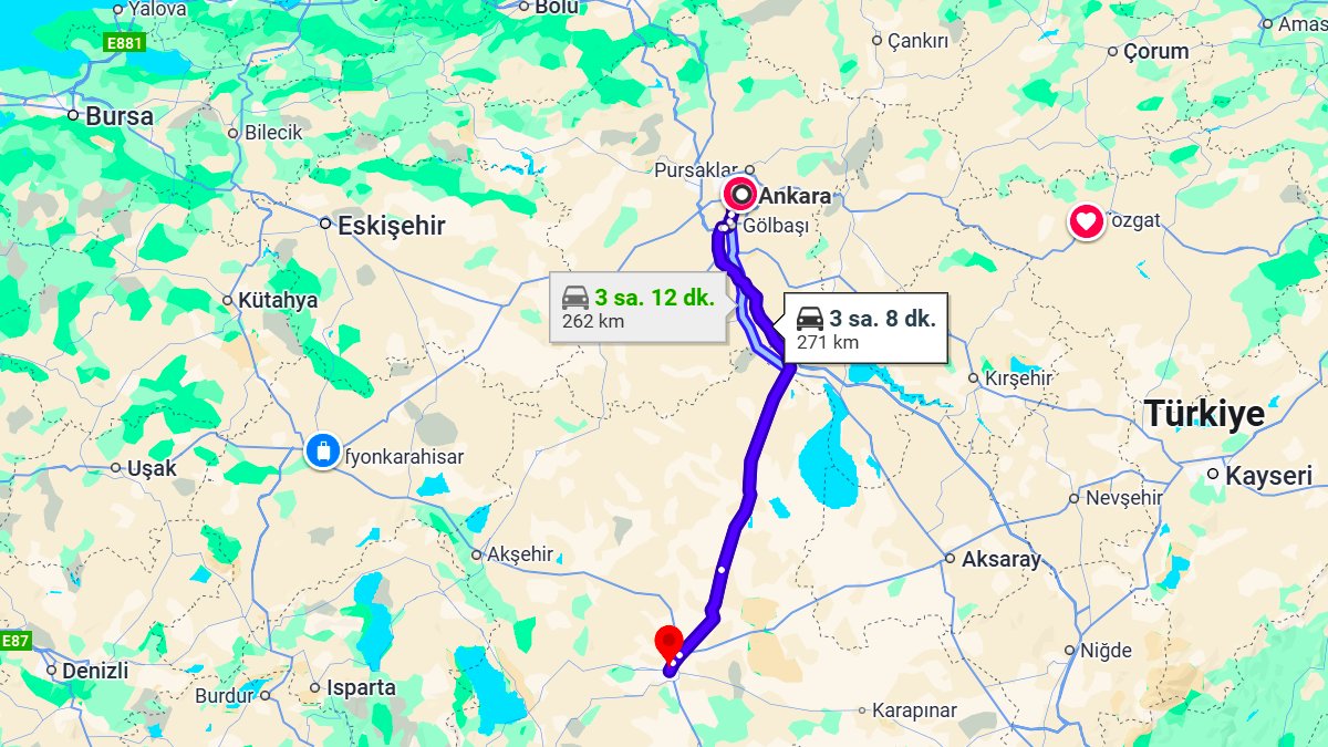 Ankara ile Konya Arası Kaç KM? Kaç Saat? Ankara/Konya Mesafe Bilgisi!