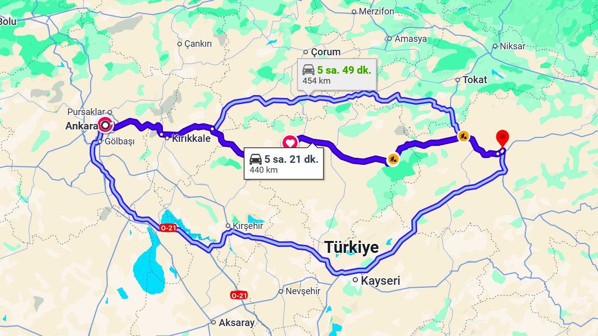 Ankara ile Sivas Arası Kaç KM? Kaç Saat? Ankara/Sivas Mesafe Bilgisi!