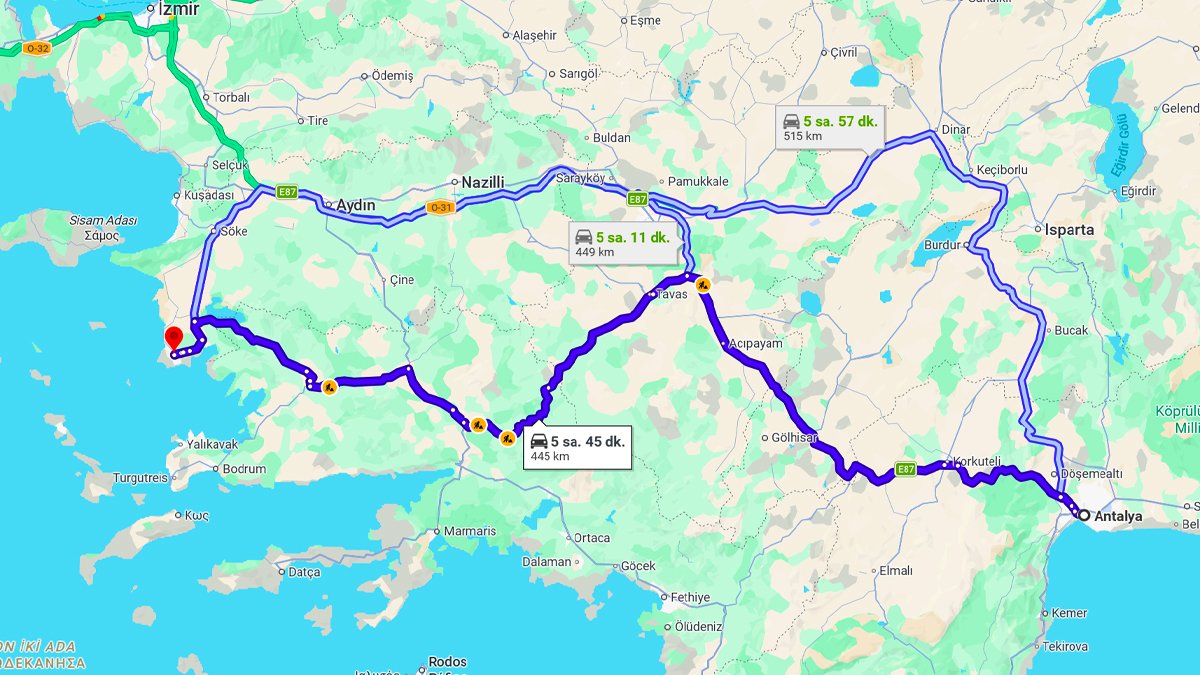 Antalya ile Didim Arası Kaç KM? Kaç Saat? Antalya/Didim Mesafe ve Yol Tarifi!