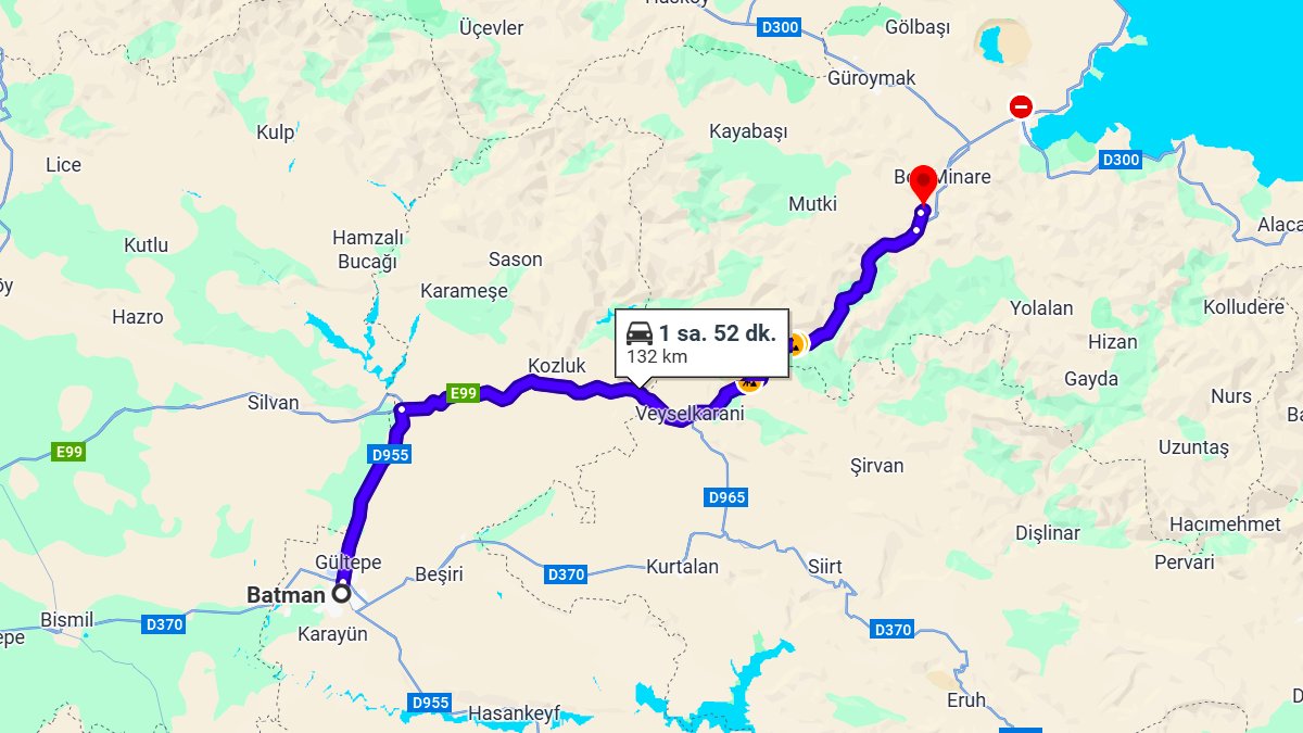 Batman ile Bitlis Arası Kaç Km? Kaç Saat? Batman/Bitlis Mesafe Bilgisi!