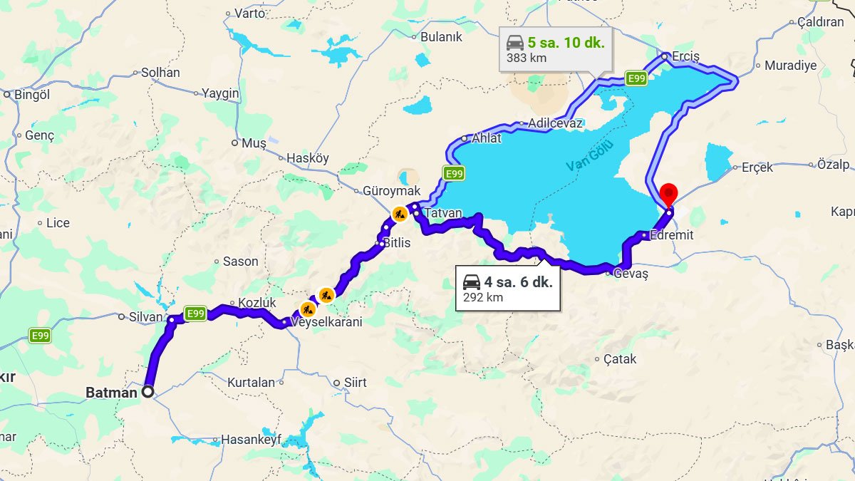 Batman ile Van Arası Kaç KM? Kaç Saat? Batman/Van Mesafe Bilgisi!