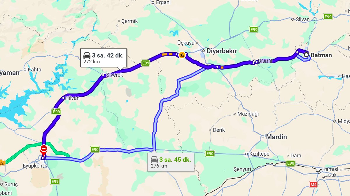 Batman Şanlıurfa Arası Kaç Km?