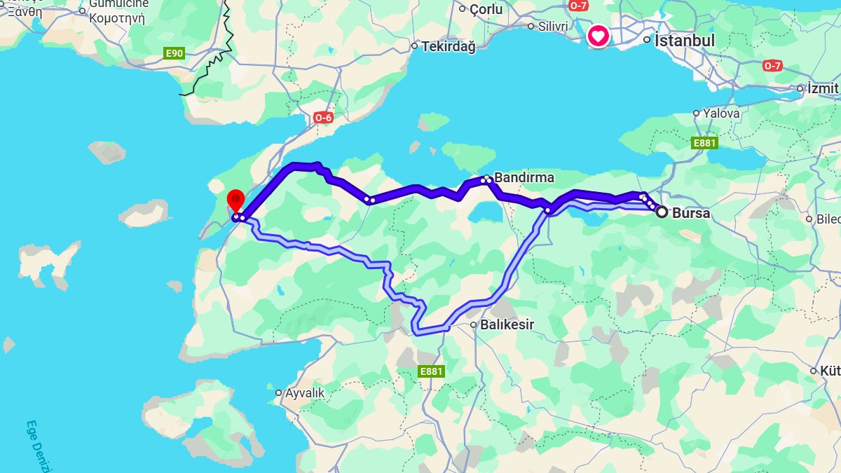 Bursa ile Çanakkale Arası Kaç KM? Kaç Saat? Bursa/Çanakkale Mesafe Bilgisi!