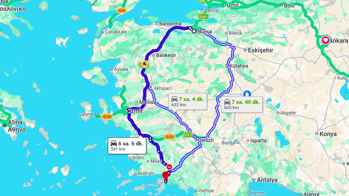Bursa ile Marmaris Arası Kaç KM? Kaç Saat? Bursa/Marmaris Mesafe Bilgisi!