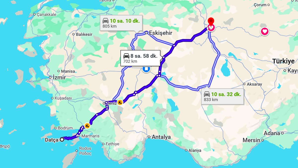 Datça ile Ankara Arası Kaç KM? Kaç Saat? Datça/Ankara Mesafe Bilgisi!