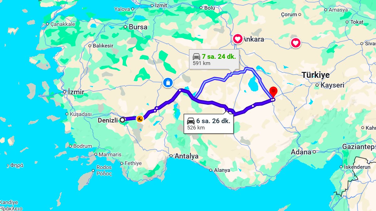 Denizli ile Aksaray Arası Kaç KM? Kaç Saat? Denizli/Aksaray Mesafe Bilgisi!