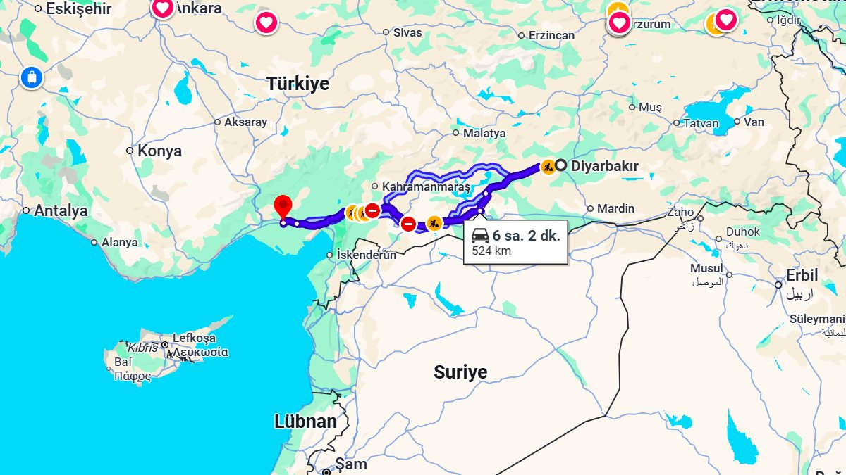 Diyarbakır ile Adana Arası Kaç Km? Kaç Saat? Diyarbakır/Adana Mesafe Bilgisi!
