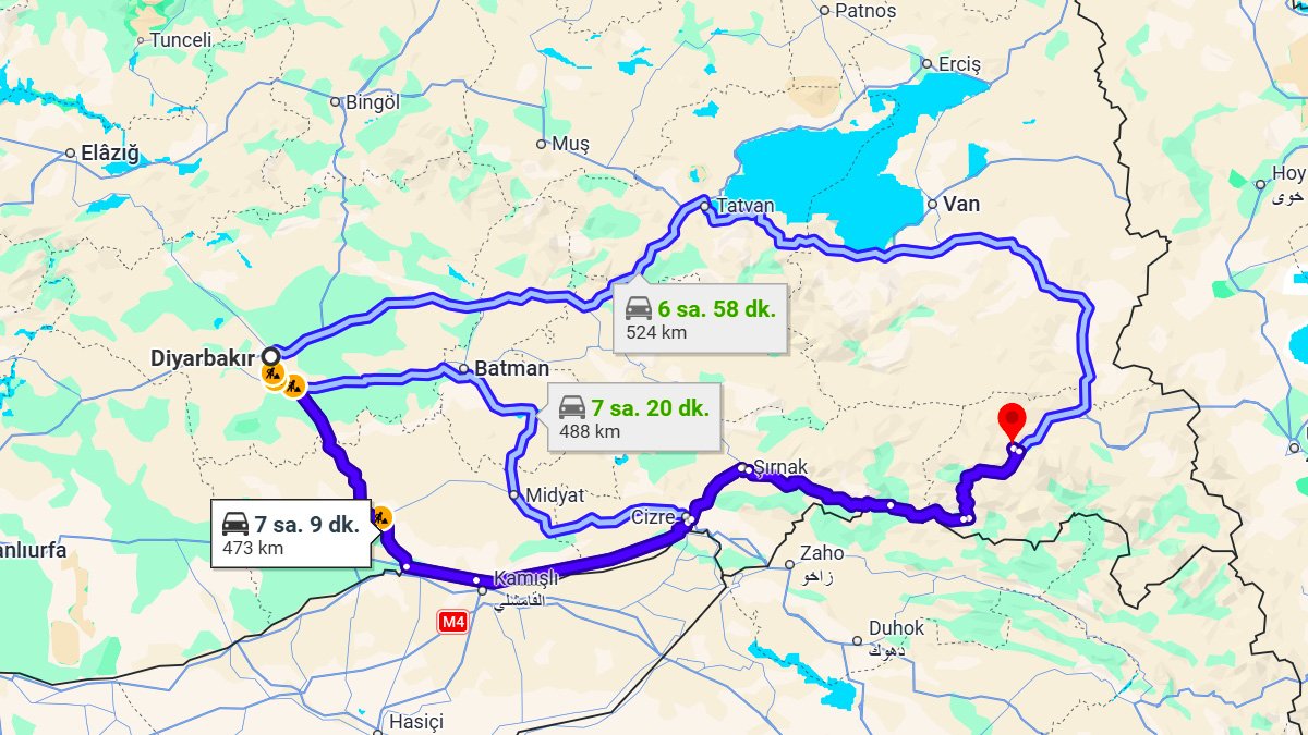 Diyarbakır ile Hakkâri Arası Kaç KM? Kaç Saat? Diyarbakır/Hakkâri Mesafe Bilgisi!