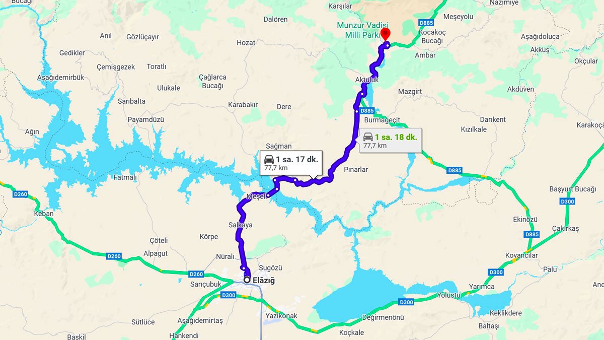 Elazığ ile Tunceli Arası Kaç KM? Kaç Saat? Elazığ/Tunceli Mesafe Bilgisi!