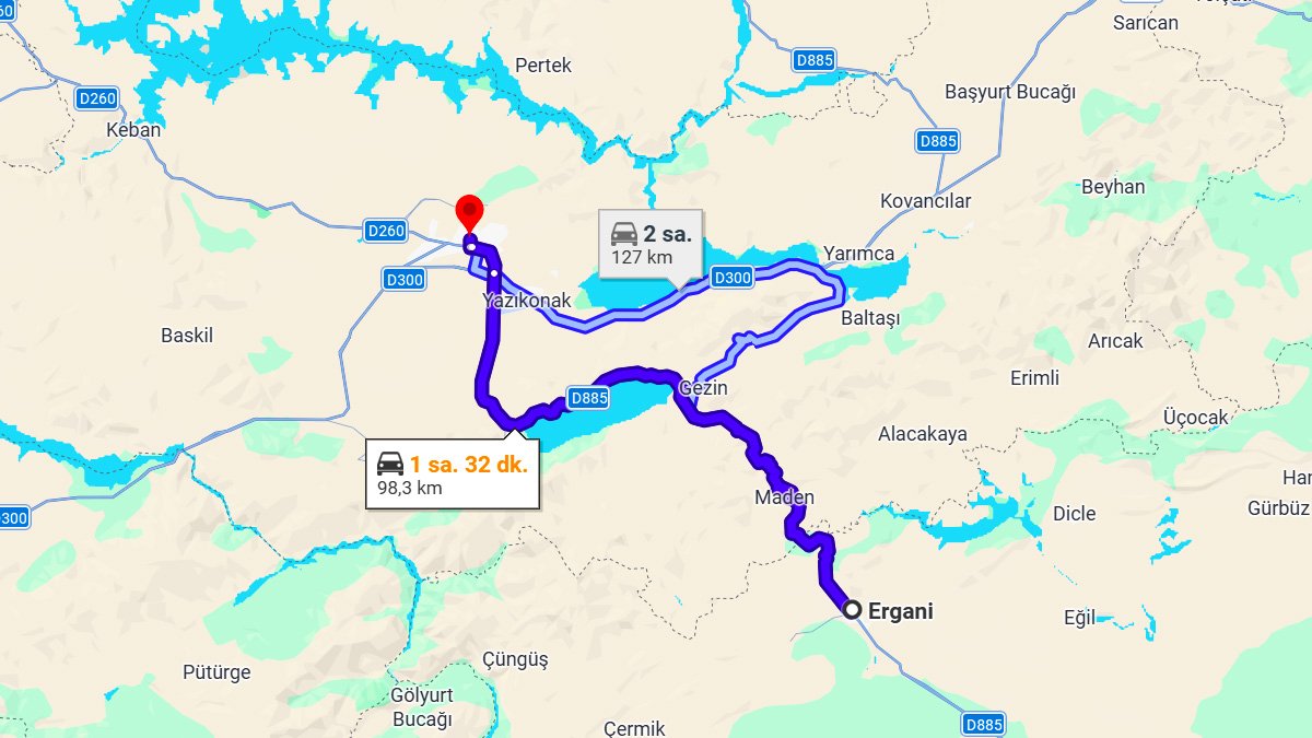 Ergani ile Elazığ Arası Kaç KM? Kaç Saat? Ergani/Elazığ Mesafe Bilgisi!