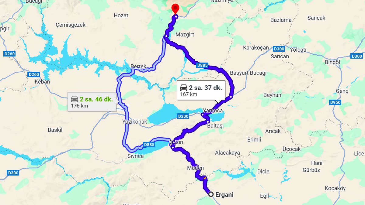 Ergani ile Tunceli Arası Kaç KM? Kaç Saat? Ergani/Tunceli Mesafe Bilgisi!