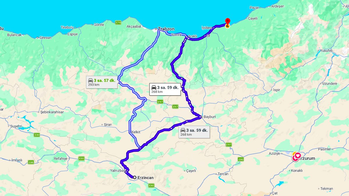 Erzincan ile Rize Arası Kaç KM? Kaç Saat? Erzincan/Rize Mesafe Bilgisi!