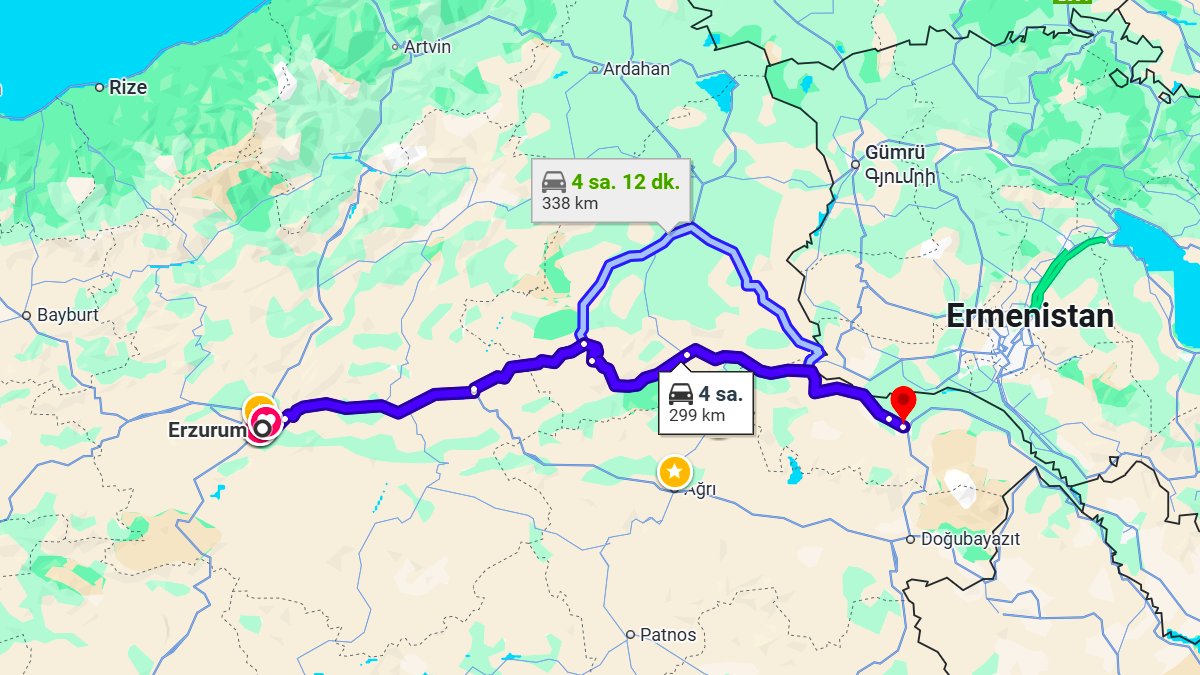 Erzurum ile Iğdır Arası Kaç Km? Kaç Saat? Erzurum/Iğdır Mesafe Bilgisi!