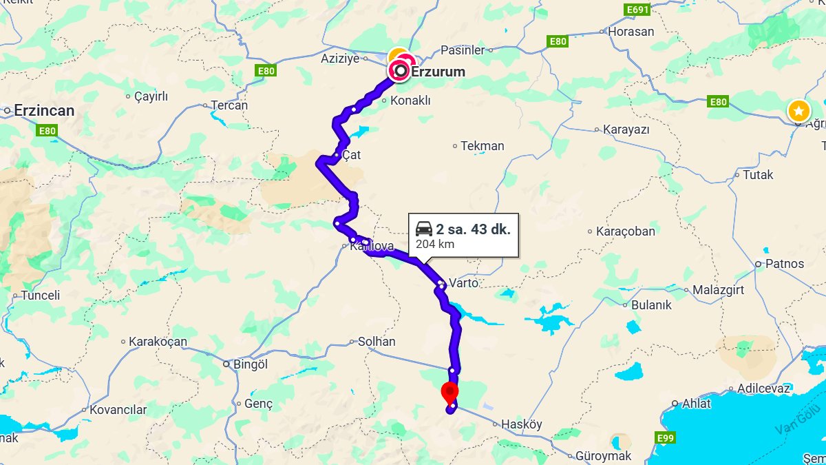 Erzurum ile Muş Arası Kaç Km? Kaç Saat? Erzurum/Muş Mesafe Bilgisi!