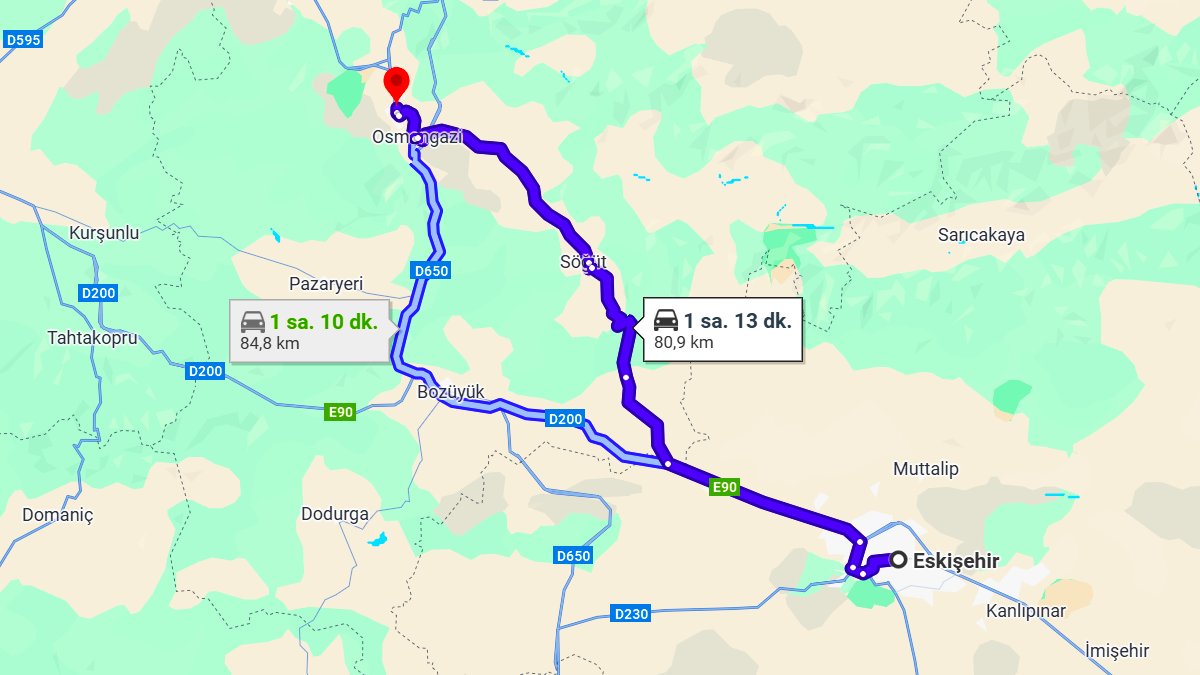 Eskişehir ile Bilecik Arası Kaç KM? Kaç Saat? Eskişehir/Bilecik Mesafe Bilgisi!
