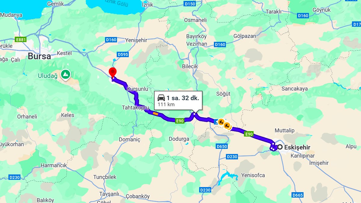 Eskişehir ile İnegöl Arası Kaç KM? Kaç Saat? Eskişehir/İnegöl Mesafe Bilgisi!