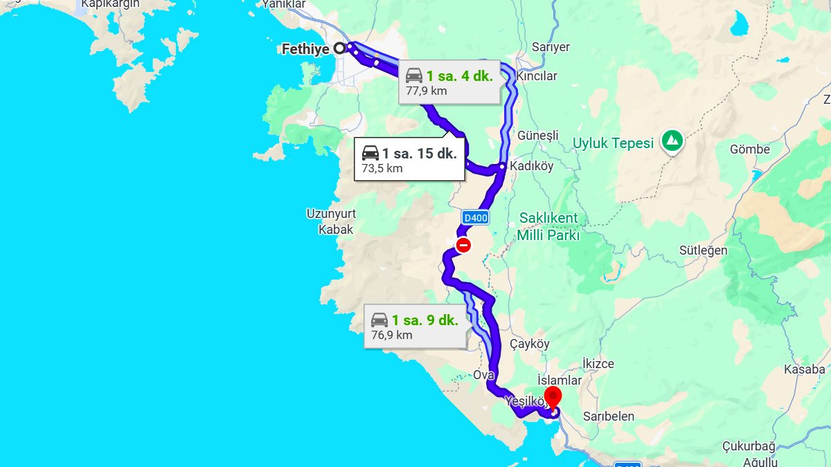 Fethiye ile Kalkan Arası Kaç KM? Kaç Saat? Muğla/Antalya Mesafe Bilgisi!