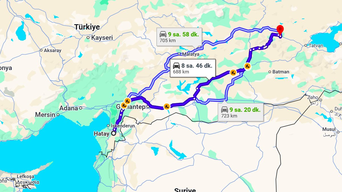 Hatay ile Muş Arası Kaç KM? Kaç Saat? Hatay/Muş Mesafe Bilgisi!