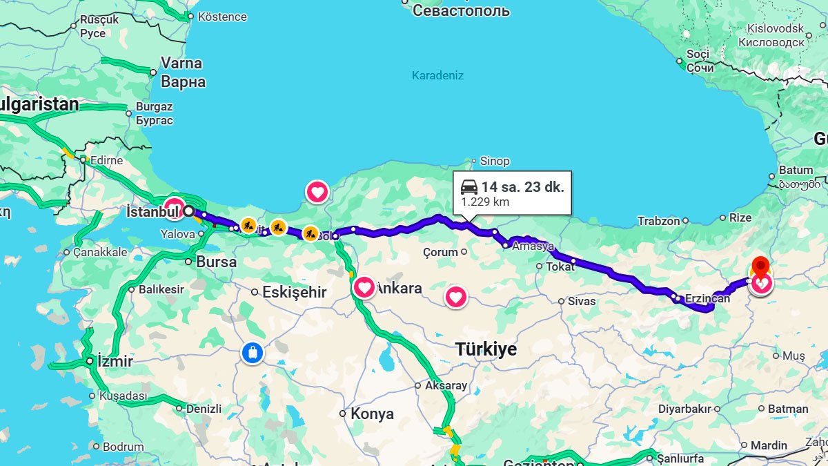 İstanbul ile Erzurum Arası Kaç KM? Kaç Saat? İstanbul/Erzurum Mesafe Bilgisi!